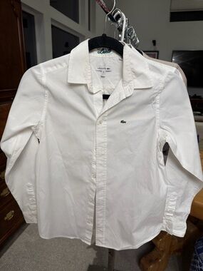 Lacoste boy White Long-Sleeve Button-Down Shirt